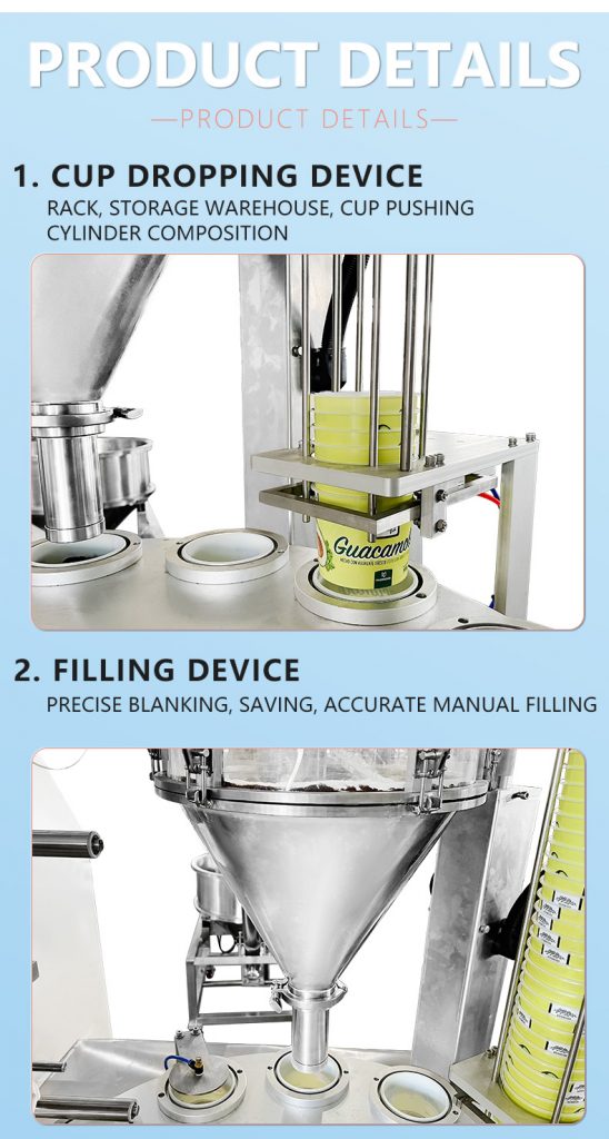 Powder Sauce Packaging Sealing Rotary Cup Filling Machine