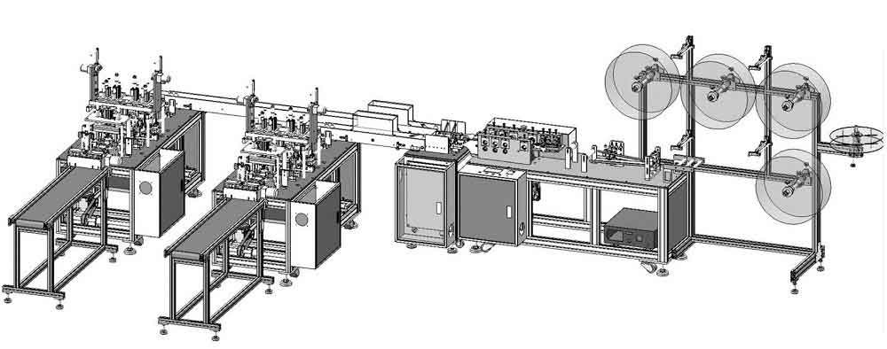 fully automatic 3 ply non woven disposable medical surgical face mask production line making machine