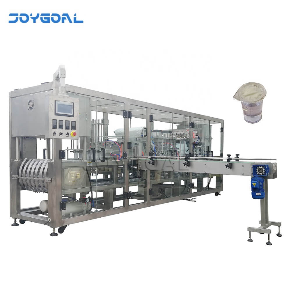 Automatic plastic cup filling and sealing machine food factory packaging machinery equipment for liquid water juice jam