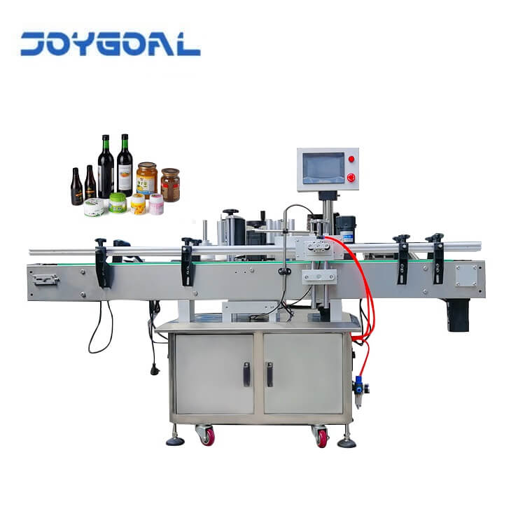 Automatic hand-sanitizing water bottle labeling machine