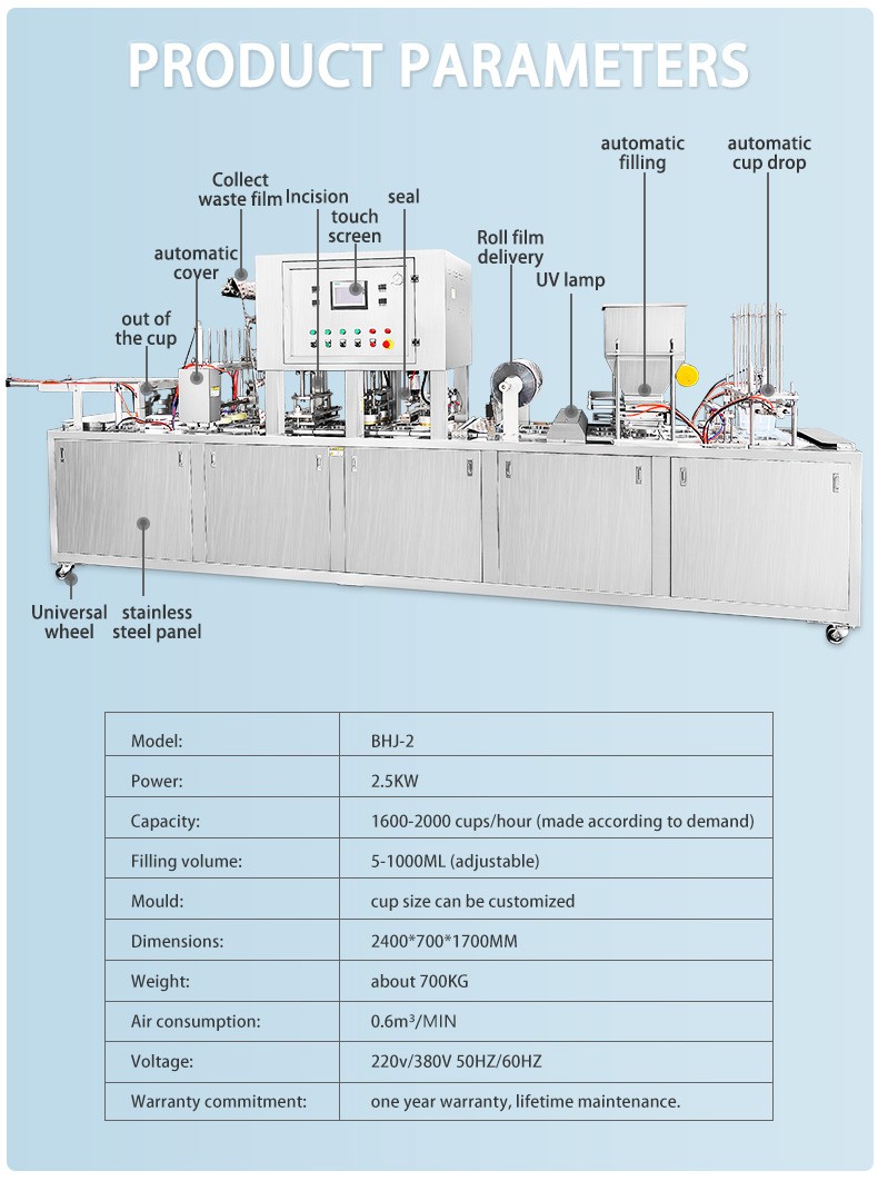 Commercial pneumatic popcorn jelly yogurt K cup filling sealing packing machine